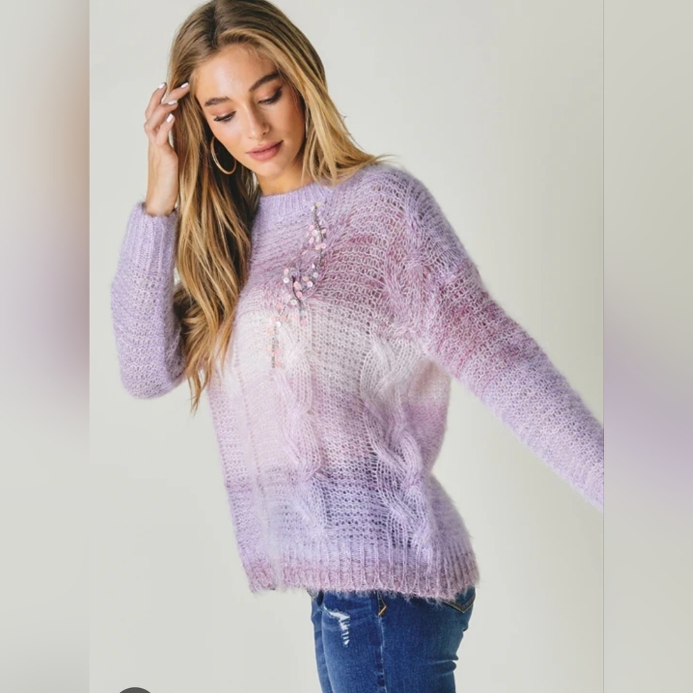 DAVI & DANI Purple Ombre Sweater